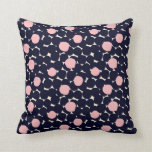 Blue &amp; Pink Large Dot Pattern Throw Pillow