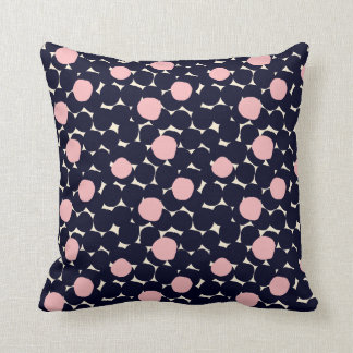 Blue & Pink Large Dot Pattern Throw Pillow