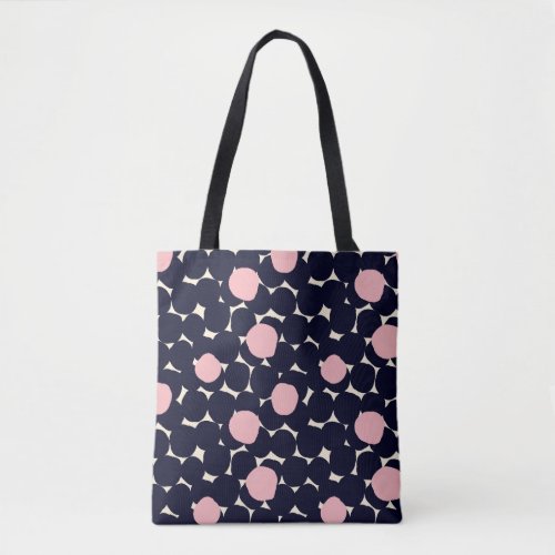 Blue  Pink Large Dot Pattern Tote Bag
