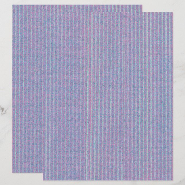 Blue Pink Lavender Stripes Scrapbook Paper (Front/Back)