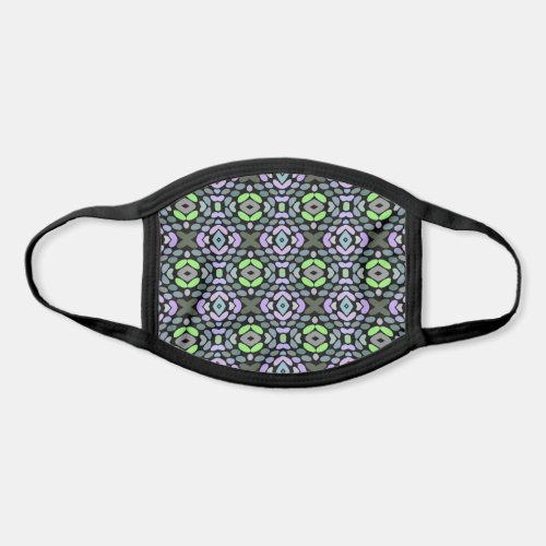 Blue Pink Lime Green Black Tribal Inspired Pattern Face Mask