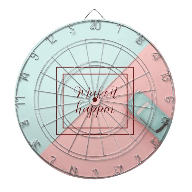 Blue Pink Make It Happen Dart Board (Front)