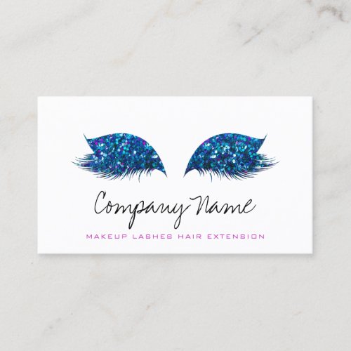 Blue Pink Makeup Artist Lashes Extension Appointment Card