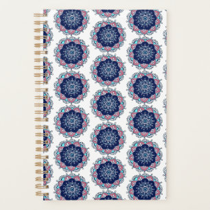 Blue Pink Mandala Pattern Boho Planner