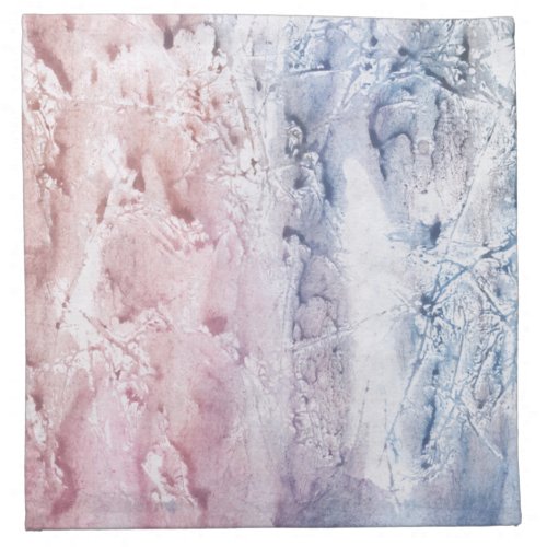 Blue pink marble abstract watercolor art cloth napkin