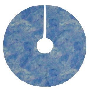 Blue & Pink Marble Acrylic Abstraction Brushed Polyester Tree Skirt