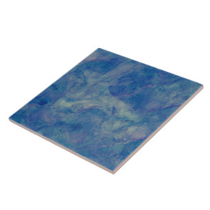 Blue & Pink Marble Acrylic Abstraction Ceramic Tile