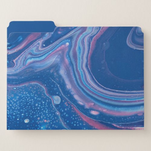 Blue  Pink Marble Agate Abstraction File Folder