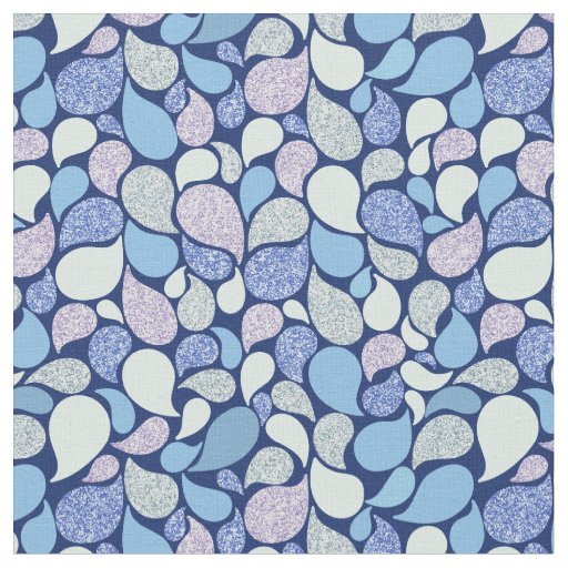 Blue Pink Mermaid Glitter Waves Fabric