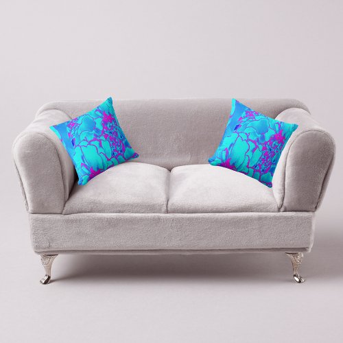 Blue Pink Modern Design Contemporary Accent Throw Pillow