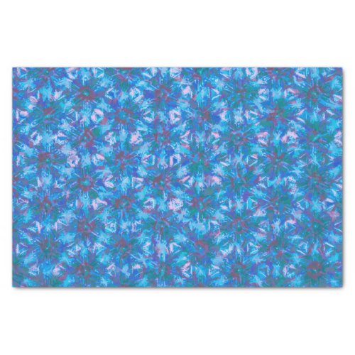 Blue Pink Modern Floral Abstract Watercolor Trend Tissue Paper