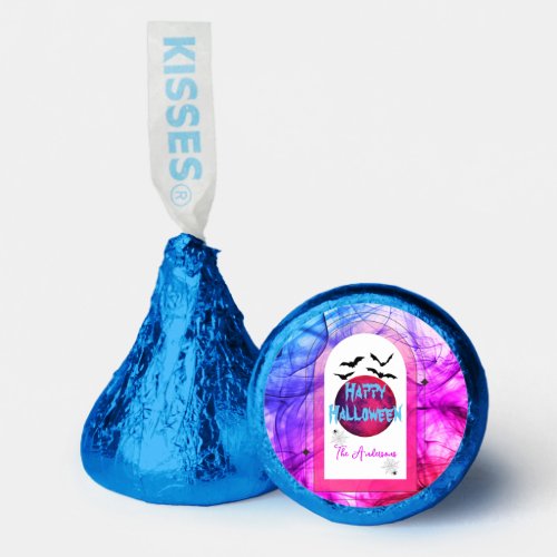 Blue Pink Moon Modern Spooky Happy Halloween Hersheys Kisses