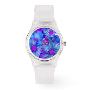 Blue, Pink N Purple Daisies Watches