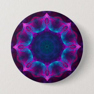 Blue & Pink Neon Dark Kaleidoscope Gradient Button