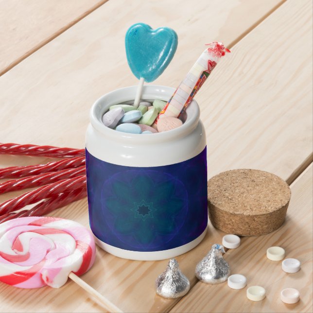 Blue & Pink Neon Dark Kaleidoscope Gradient Candy Jar (In Situ)