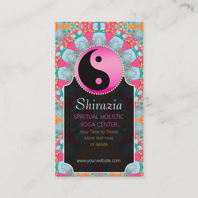 Blue Pink New Age Balance Lifestyle Coach Business Card (Front)