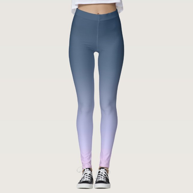 Blue-pink Ombre . Leggings (Front)