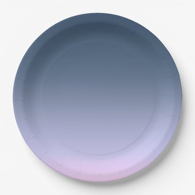 Blue-pink Ombre . Paper Plates (Front)