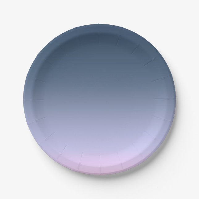Blue-pink Ombre . Paper Plates (Front)