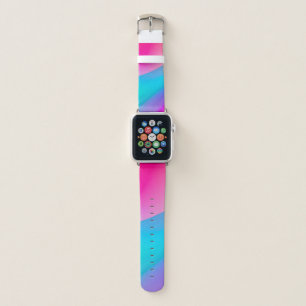 Blue pink ombre watercolor abstract pastel apple watch band