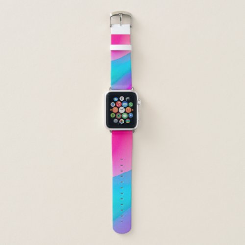 Blue pink ombre watercolor abstract pastel  apple watch band