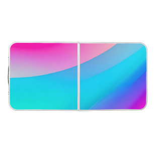 Blue pink ombre watercolor abstract pastel  beer pong table
