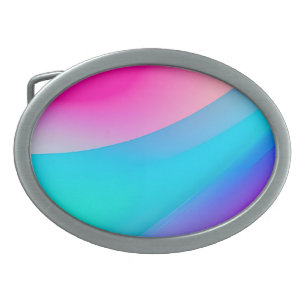Blue pink ombre watercolor abstract pastel  belt buckle