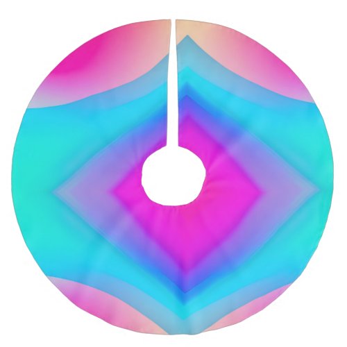 Blue pink ombre watercolor abstract pastel  brushed polyester tree skirt