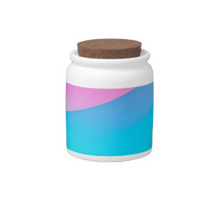 Blue pink ombre watercolor abstract pastel  candy jar
