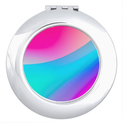 Blue pink ombre watercolor abstract pastel  compact mirror