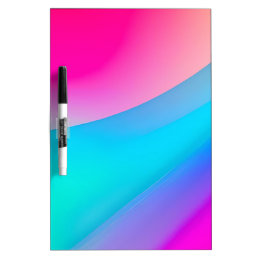 Blue pink ombre watercolor abstract pastel  dry erase board