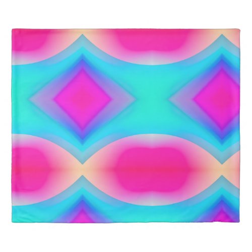 blue pink ombre watercolor abstract pastel duvet cover