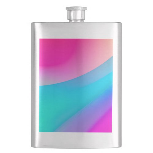 Blue pink ombre watercolor abstract pastel  flask