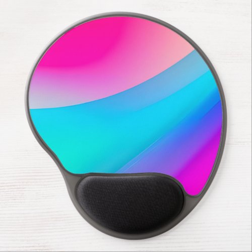 Blue pink ombre watercolor abstract pastel  gel mouse pad