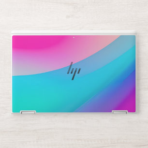 Blue pink ombre watercolor abstract pastel HP laptop skin