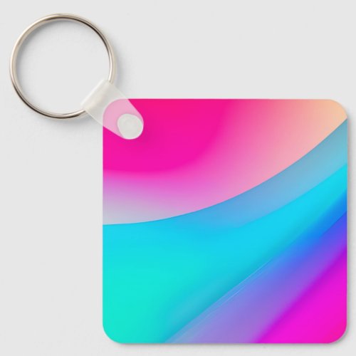 Blue pink ombre watercolor abstract pastel  keychain