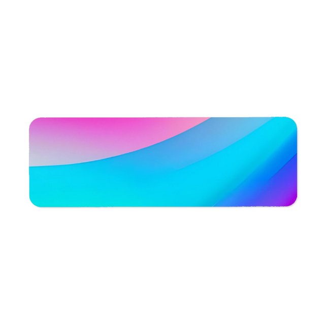 Blue pink ombre watercolor abstract pastel  label (Front)