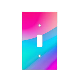 Blue pink ombre watercolor abstract pastel light switch cover