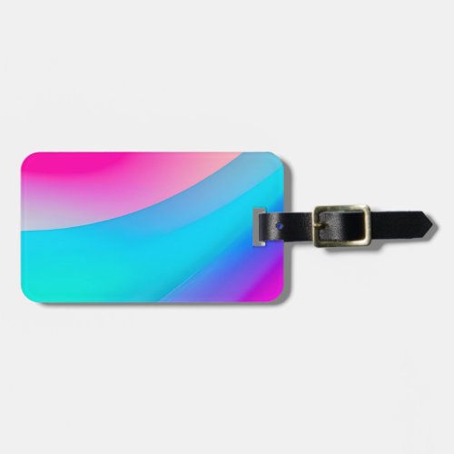 Blue pink ombre watercolor abstract pastel  luggage tag