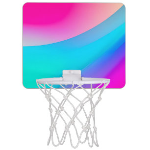 Blue pink ombre watercolor abstract pastel mini basketball hoop