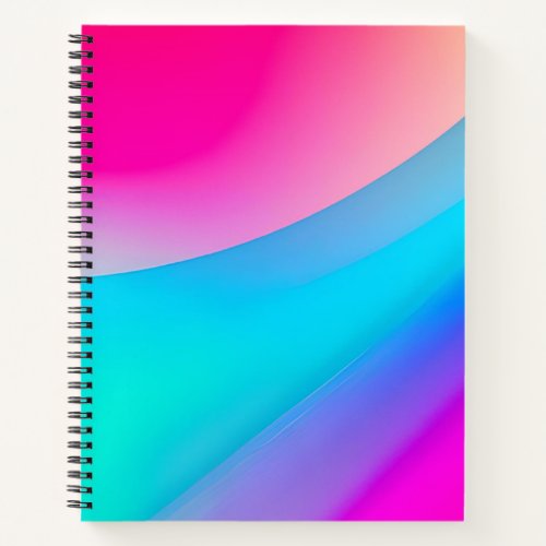 Blue pink ombre watercolor abstract pastel  notebook