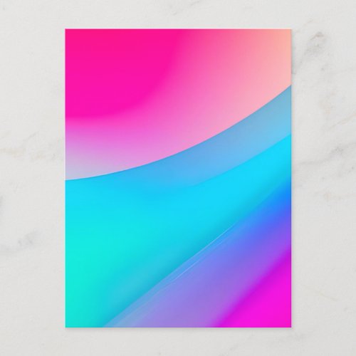 Blue pink ombre watercolor abstract pastel  postcard