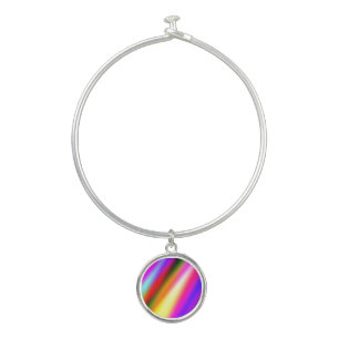 Blue pink ombre watercolor abstract pastel rainbow bangle bracelet