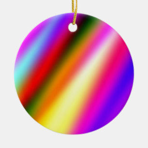 Blue pink ombre watercolor abstract pastel rainbow ceramic ornament