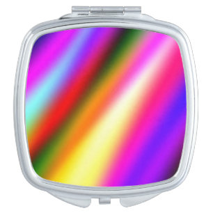 Blue pink ombre watercolor abstract pastel rainbow compact mirror