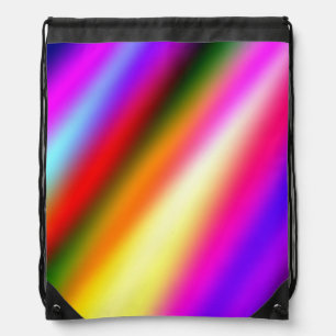 Blue pink ombre watercolor abstract pastel rainbow drawstring bag