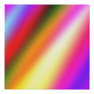 Blue pink ombre watercolor abstract pastel rainbow faux canvas print