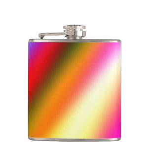 Blue pink ombre watercolor abstract pastel rainbow flask