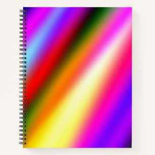 Blue pink ombre watercolor abstract pastel rainbow notebook