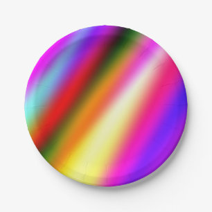 Blue pink ombre watercolor abstract pastel rainbow paper plates